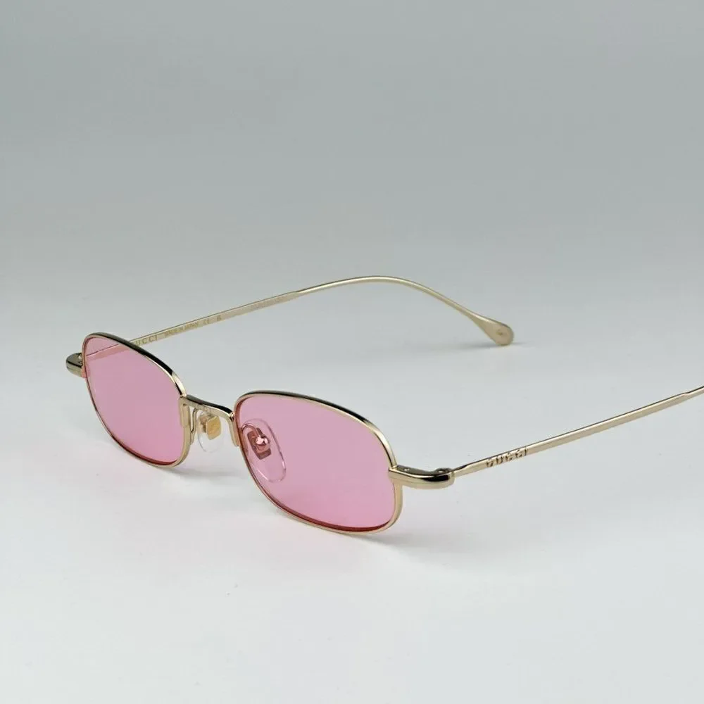 NEW Gucci GG1648S 005 Gold Pink Unisex Rectangle Sunglasses GG 1648S